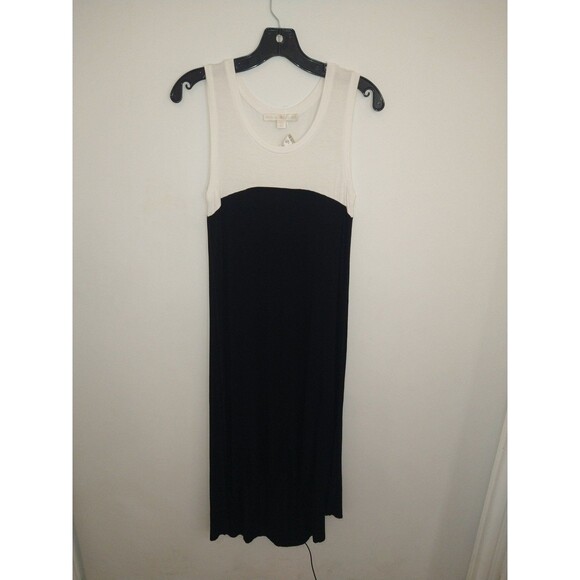Boston proper Maxi Sleeveless Dress sz small black & white viscose Classic Cozy - Picture 1 of 9